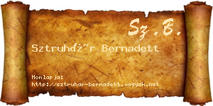 Sztruhár Bernadett névjegykártya